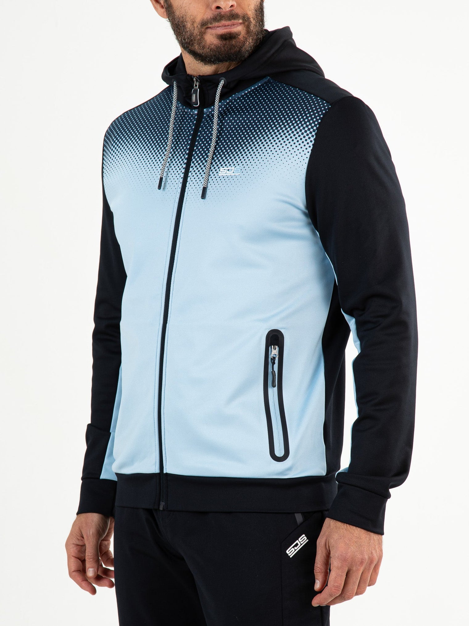AAYAN Powder Blue - Man Hooded jacket - Tenniskleding - Blauw