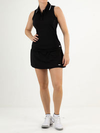 JACINTHA Black - Lady sleeveless Polo - Tenniskleding - Zwart