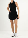 JACINTHA Black - Lady sleeveless Polo - Tenniskleding - Zwart