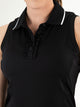 JACINTHA Black - Lady sleeveless Polo - Tenniskleding - Zwart