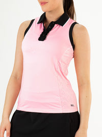 JACINTHA Sorbet Pink - Lady sleeveless Polo - Tenniskleding - Roze