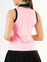 JACINTHA Sorbet Pink - Lady sleeveless Polo - Tenniskleding - Roze