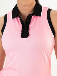 JACINTHA Sorbet Pink - Lady sleeveless Polo - Tenniskleding - Roze
