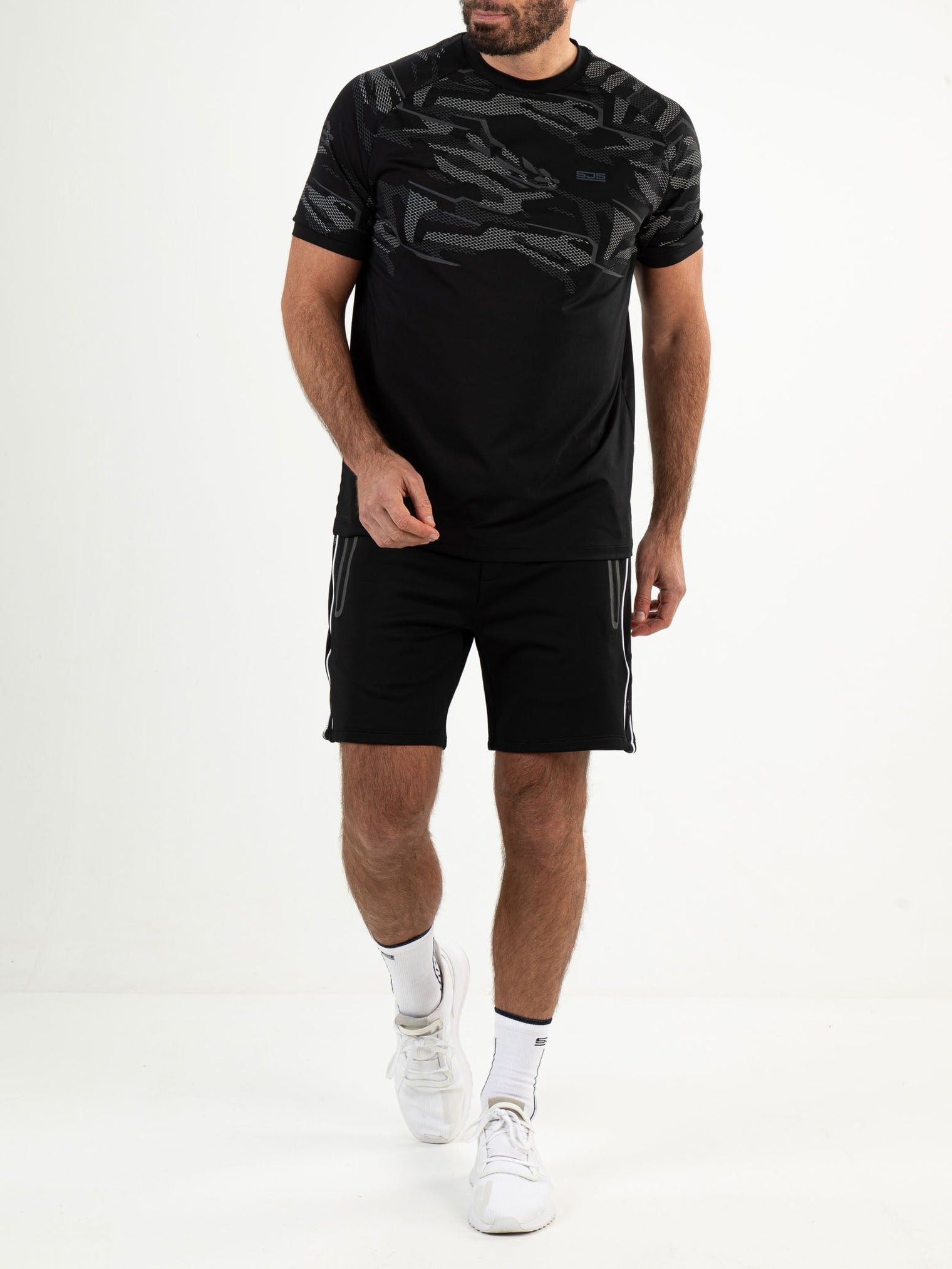 MELBOURNE Black - Man Tee - Fitnesskleding - Zwart