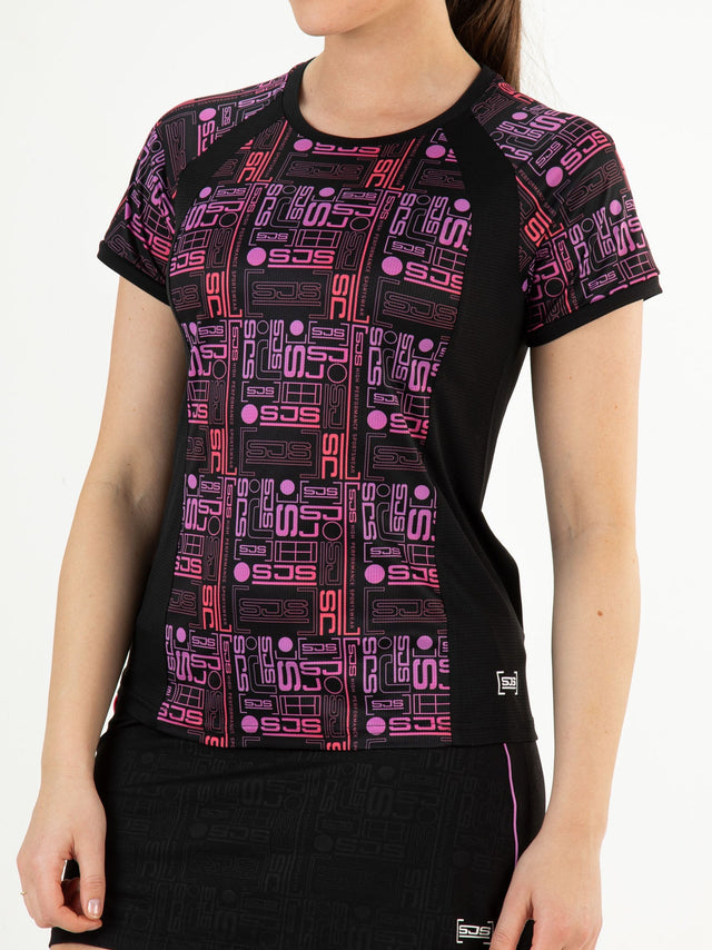 TUESDAY Black - Lady tee - Padelkleding - Zwart