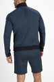 blauw vest mannen achterkant